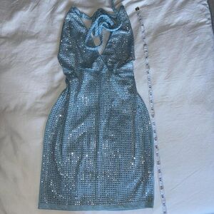 Baby blue plunge dress